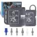 Full-Size Blood Pressure Replacement Cuffs - 5.9-9.5 & 9-21 Inches Fit Small Medium Large XL XLarge Extra Large Big Arms 6 Sizes of Connectors Compatible with Omron or Other Brands (Cuffs Only) Gray