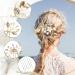 Gold Bridal Hair Pins Set - 21-Piece Pearl Flower Crystal Hair Comb Accessories for Wedding Hairstyles - Buy Online on GoSupps.com