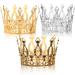 ZENFUN Set of 3 Crown Cake Toppers Crown Decorations for Party Beaded Rhinestone Mini Crown Baby Showers Cake Topper Birthday Parties Princess Themed Parties 3 Colors