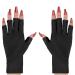 OTPEH UV Gloves For Nail Lamp Fingerless Gel Light Protection Manicure Gloves Long Finger One Size Black