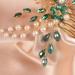 Deniferymakeup Green Crystal Emerald Gold Hair Comb for Wedding Brides Bridesmaid Hair Accessory for Women and Girls Ball Prom Party - Buy Online on GoSupps.com
