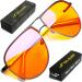 THL SLEEP Aviator Blue Light Blocking Glasses for Women & Men - Gaming Glasses - Metal Classic Aviators Computer Sleep & Migraine Glasses - Orange Amber 97% Blue Light Gamer Glasses for Eye Strain