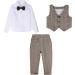 Mint Green Baby Boys Gentleman Suit Set | Khaki Plaid | 18-24 months - Buy Online on GoSupps.com