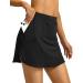 Tennis Skirt for Women with Zipper Pockets Women's Athletic Golf Skorts Skirts for Running Casual A-black Medium
