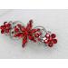 Red Rhinestone Crystal Flora Hair Barrette Clip - Elegant Faship Hair Accessory - Buy Online on GoSupps.com