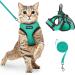 Aokcats cat dishes with a leash outbreak -proof cat leash with dishes for cats adjustingly soft reflective cat harness set for big cat rabbit set for walking green m m green green