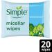 Simple Kind to Skin hypoallergenic Micellar Biodegradable Cleansing Wipes for sensitive skin 20 wipes (Pack of 3) 20 count (Pack of 3) Wipes Waterboost - Buy Online on GoSupps.com