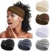AWUMBUK Extra Wide Headbands for Women 7 Inches Wide Head Bands Bandana Headband Knot Hair Band African Hair Accessories Hair Wraps 6 Pcs(Brown) Multi-colored-2