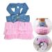 VANVENE Pet Dog Dresses for Small Dogs Puppy Kitten Bowknot Striped Mesh Vest Tutu Princess Fancy Dress Skirt Apparel Supplies for Pomeranian Chihuahua Small Breed Dogs Cats Doggy (XS Denim Pink) XS Denim Pink