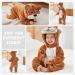 COOKY.D Baby Hooded Rompers Flannel Jumpsuit Pajamas - 3-6 Months (Brown) - Buy Online on GoSupps.com