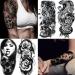 XIYOKA 72 Sheets Temporary Tattoos - 12 Large Black 3D Realistic Forearm Half Sleeve Tiger Lion Wolf Skeleton & Skull Halloween Fake Tattoos - Buy Online on GoSupps.com