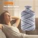 Samply 2L Hot Water Bottle with Soft Cover - Cozy Pain Relief for Back, Neck, and Shoulders - Grey - Buy Online on GoSupps.com