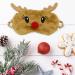 Christmas Reindeer Eye Mask - Soft Fluffy Plush Sleep Mask for Women Men Kids - Brown - Buy Online on GoSupps.com