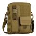 Yakmoo tactical shoulder bag moll system shoulder bag crossbody bag messenger bag waterproof key bag for outdoors brown