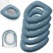 Legigo 5 Pack Thicker Bathroom Toilet Seat Cover Pads- Soft Warmer Toilet Seat Cushion Cover Stretchable Washable Fiber Cloth Easy Installation Comfortable Toilet Lid Seat Cover(Knit Elongated Blue) Knit-blue