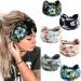 6 pieces of frontal ligaments women women wide hair band boho flower pressure leopard knot elastic running yoga head wrap hair straps multi-colored color-5