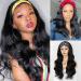Glueless Natural Black Long Wavy Headband Wig | Heat Resistant Synthetic Half Wig 22 Inch for Women - Buy Online on GoSupps.com