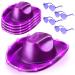 8 Pieces Cowboy Hat LED Light Up Hat and Heart Sunglasses Sparkly Space Cowgirl Hat for Women Girls Halloween Costume Purple