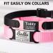 Personalized Gisurey Dog Tag - Engraved Silent Slide-on Stainless Steel Collar for Dogs & Cats - Durable & Easy to Read - Pink & Silver 2.0 cm Width - Buy Online on GoSupps.com