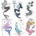 Konsait Mermaid Temporary Tattoos - 12 Large Sheets for Adults & Girls | Body Art Fake Tattoos for Mermaid Birthday Party Favors & Decorations - Buy Online on GoSupps.com
