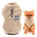 Smalllee_lucky_Store Pets-Sherpa-Fleece sweater vest turtleneck sweater with D-ring soft sweatshirt for small dogs cats puppy yorkie chihuahua warm autumn winter clothing brown s s brown