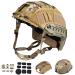 ActionUnion Tactical Airsoft Paintball Fast Helmet with Helmet Cover, PJ Type Tactical Multifunctional Protective NVG Mount for Multicam Military Sports Hunting Shooting tan