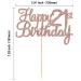 Rose Gold Glitter 21st Birthday Cake Topper - Happy 21 Birthday Decoration Pack for Party Supplies - Buy Online on GoSupps.com