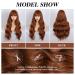 HANYUDIE Auburn Wig with Bangs - Long Wavy Wig for Women, Cosplay and Heat Resistant Synthetic Auburn Wigs - Ginger Color - Buy Online on GoSupps.com