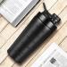 Rocky & Chao 900 ml Stainless Steel Protein Shaker | Black Sports Bottle for Protein Diet & Fitness Shakes - Buy Online on GoSupps.com