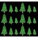 18 x Edible 3D Christmas Trees Set 2 icing toppers cake cupcakes decorations (Green)