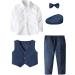 Mint Green Baby Boys Herringbone Tweed Suit Set 4pcs | Wedding Outfit 1-4 Years | Blue 3-4 Years - Buy Online on GoSupps.com