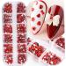 Nail Art Gems Nail Gems 2 Plates Rhinestones for Nail Art 2 Colors 12 Grids Different Shape 3D Nail Art Gems with Rhinestone Picker Dotting Pen for Beginners Nails Salon Craft Style1 red - Buy Online on GoSupps.com