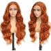 X-Tress 26 Ginger Body Wavy Lace Front Synthetic Wig for Women - Long Pre-Plucked Baby Hair Middle Part Orange Hair Replacement Wig - Buy Online on GoSupps.com
