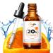 Pure Natural Skin Brightening & Anti Aging 20% Vitamin C Serum, Collagen Peptide Infused Face Serum for Deep Hydration, All-in-One with Niacinamide, Retinol, Hyaluronic Acid, 2.02 Fl Oz orange