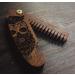 B4K Premium Handmade Wooden Comb for Men | Multifunctional Pocket Ridge for Hair Beard & Mustache | Travel Size with Skull Engraving - Perfect for Oils & Balm - Buy Online on GoSupps.com