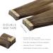 20PCs 40cm Real Hair Tape Extensions - Sand Brown to Platinum Blonde | Remy Invisible Skin Weft Silky Straight Hair Extensions - Buy Online on GoSupps.com
