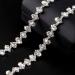OIIKI 1 Yard Shiny Crystal Rhinestone Trim Chain  Bling S-Shaped Decoration Flexible Sewing Crafts Bridal Costume Embellishment Trim Sparky Jewelry DIY for Necklace Bag Wedding Parties -Silver  White 1 yard S-type chain