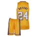 Amdrabola Lakers Kobe Bryant Basketball Kids Jersey Kit Black Yellow Come with Shorts Basketball Fans (4-13 Years) Yellow 152
