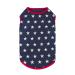 Fitwarm Patriotic Star Dog Shirt for 4th of July, Memorial Day, Independence Day, Holiday Dog Clothes for Small Dogs Boy Girl, Pet Cat Outfit, 100% Breathable Cotton, Red, Navy Blue, White, Medium Medium Blue