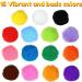 Caydo 200pcs 2 Inch Large Pom Poms with 100pcs Wiggle Eyes - Assorted Colors for DIY Crafts and Decorations - Buy Online on GoSupps.com