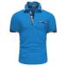 GLESTORE Polo Shirt Men Shirt Men Active Summer Polo Shirt for Men Sport T-Shirt Short Sleeve L Blue