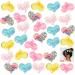 30 Pcs Heart Shaped Sequined Hairpins Valentine's Day Mixed Heart Hair Clips Heart Sequin Hair Clips Glitter Heart Hair Clips for Girls