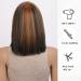 KOME Short Bob Wig for Women - Brown Blonde Highlight Shoulder Length Synthetic Wig with Bangs for Daily Use - 12IN - Buy Online on GoSupps.com