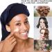 Firtink 3 Pcs Long Satin Bonnet Sleep Cap Set for Natural Hair - Black, Navy, Purple - Wide Elastic Band for Women - Extra Large Silk Bonnet for Night Sleep - Buy Online on GoSupps.com