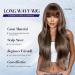 Shop Long Wavy Ombre Blonde Brown Wigs for Black Women | Synthetic Wig with Bangs & Hair Replacement Options - Buy Online on GoSupps.com