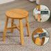 Bamboo Step Stool Shoe-Changing Round Foot Stool Multi-Functional Wooden Stool Dibiao for Shower Leg Shaving Foot Rest Small - Buy Online on GoSupps.com