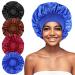 Silk Bonnet for Sleeping  4 PCS Hair Wrap Sleeping Satin Bonnet For Women- Extra Soft Elastic Band Silk Hair Wrap for Curly Hair& Natural Hair