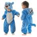 COOKY.D Baby Hooded Rompers Infant Winter Flannel Jumpsuit Pajamas 2-36 Months 30-36 Months Blue