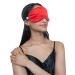MYK Silk Sleeping Eyemask Filled with Pure Mulberry Silk Napping Blindfold for Sleeping Travel Eye Mask with Adjustable Strap for Comfort Red
