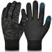 Oopor winter gloves children bike gloves touchscreen-anti-slip windproof wheel gloves autumn earlier winter run winter gloves young girl for outdoor sports bicycle 4-12 years camouflage l (10-12 years)